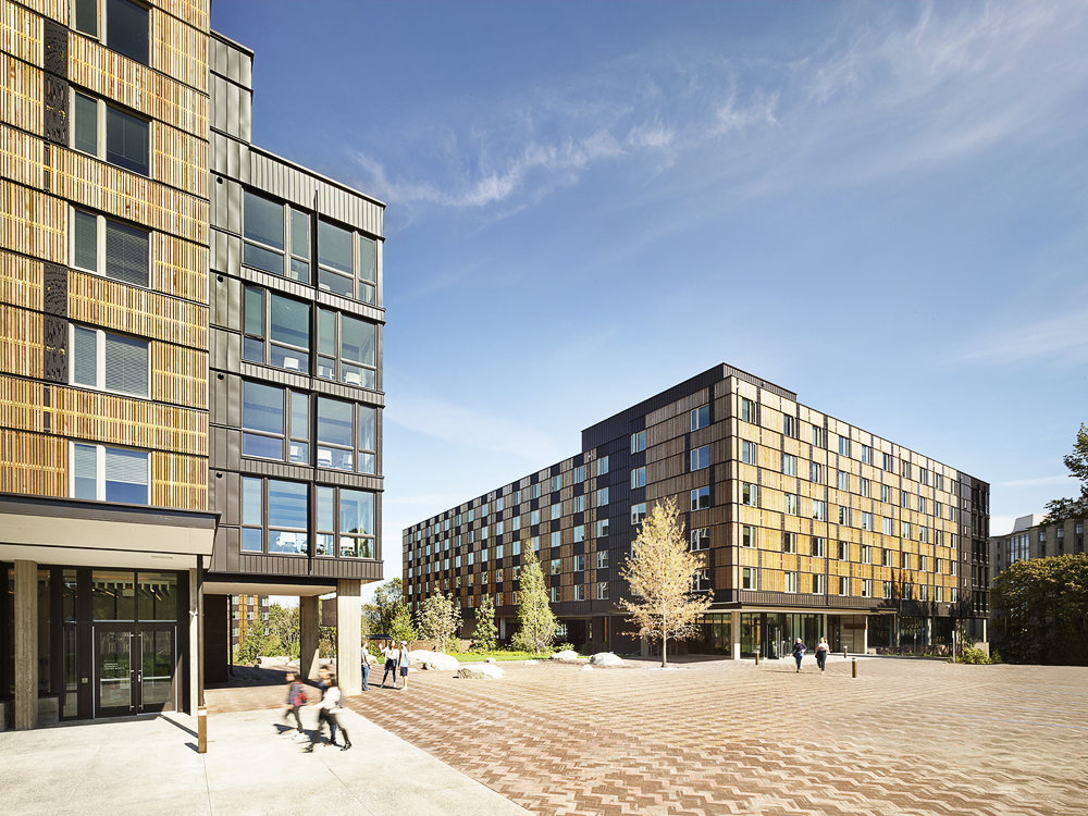 Center courtyard between two buildings