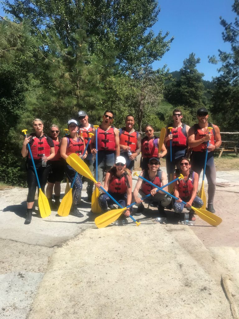 Team photo on rafting trip