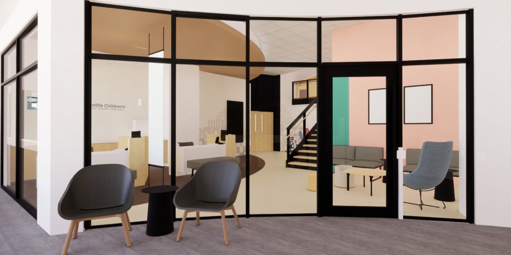 Odessa Brown Children's Clinic lobby area rendering