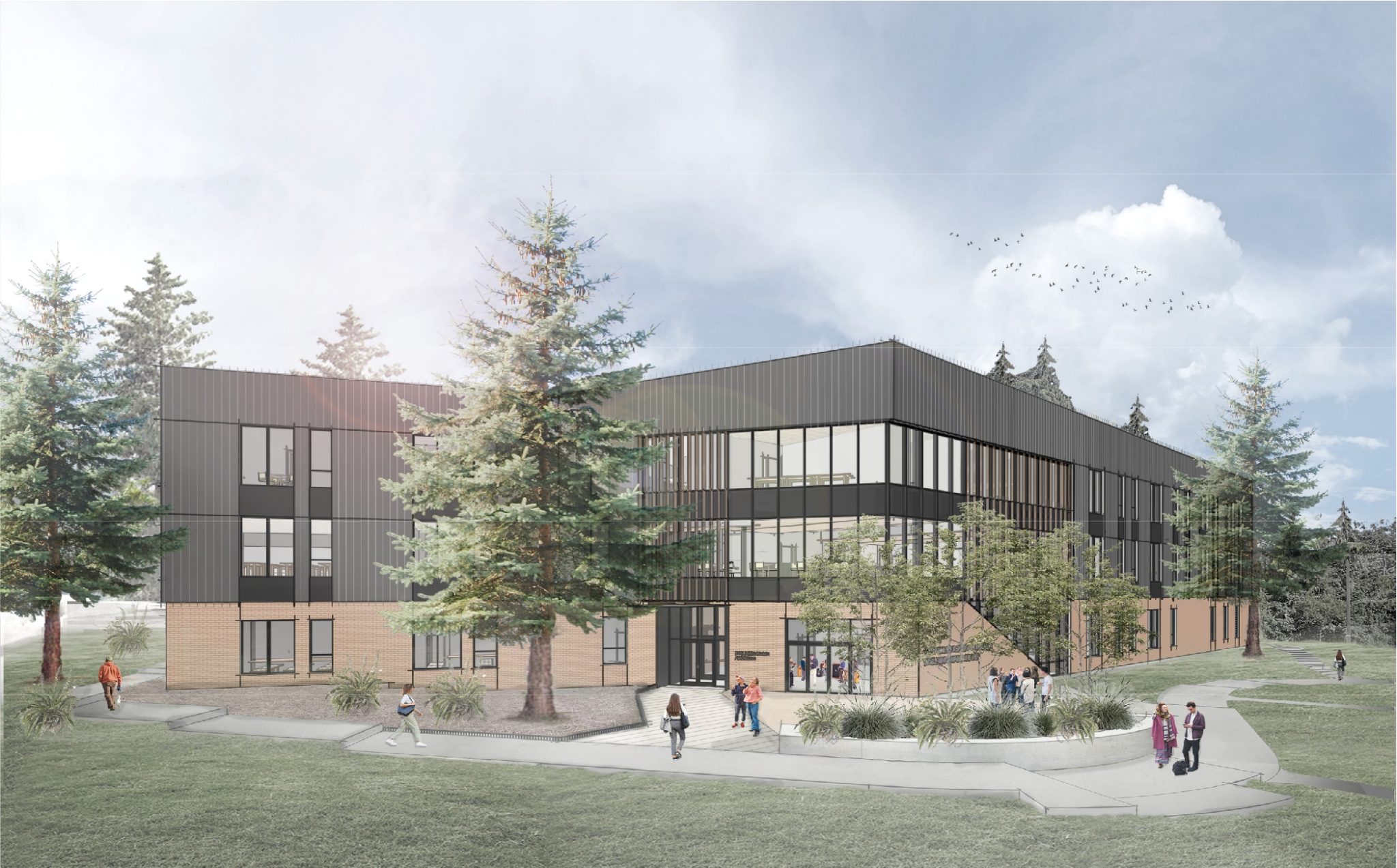 Shoreline Community College STEAM Building exterior rendering