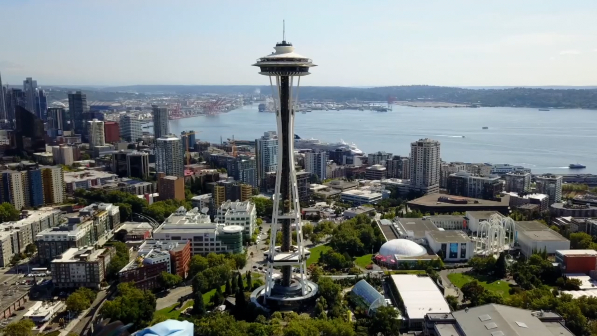 Skyline view with Seattle space needle